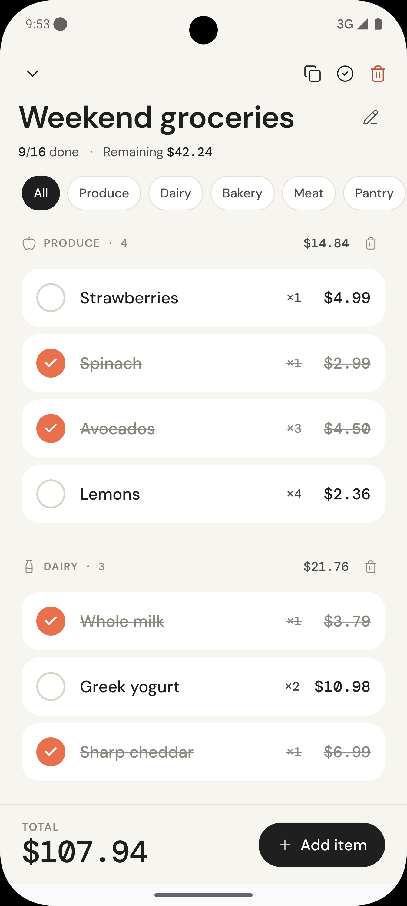 Cartio add-item sheet with price and quantity fields